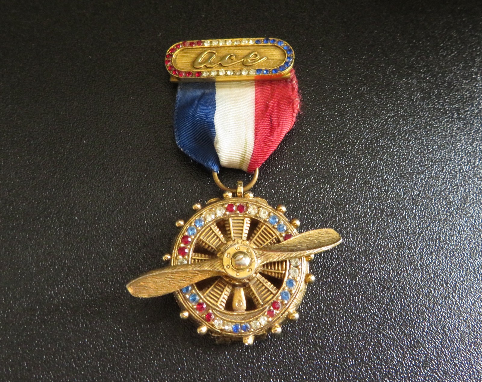 Vintage 1940's Corday Ace Sweetheart Perfume Fragrance Medal Pin Brooch Fame