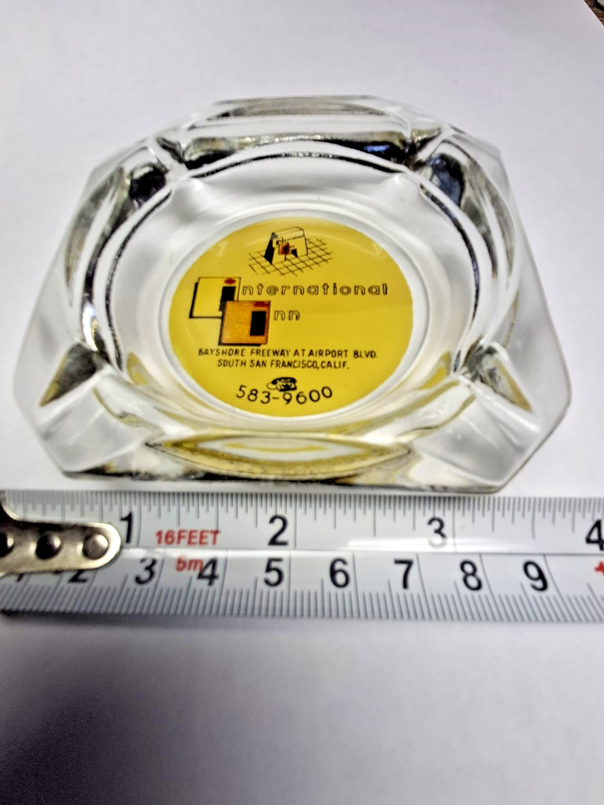 Vintage International Inn S. San Francisco  583-9600 4 Lobe Glass Ashtray