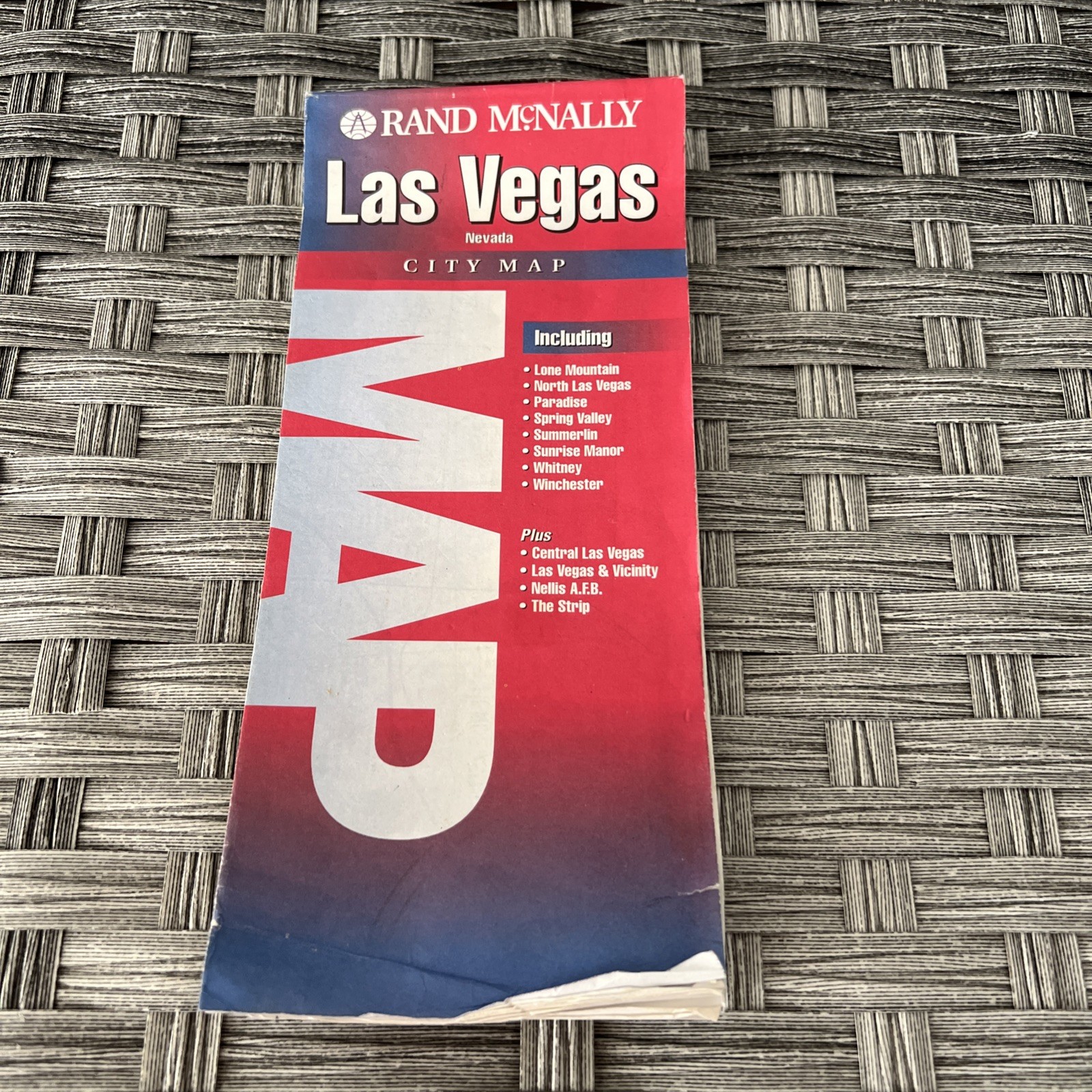 Las Vegas Road Map Rand McNally 2002 City Map Travel Pre-owned
