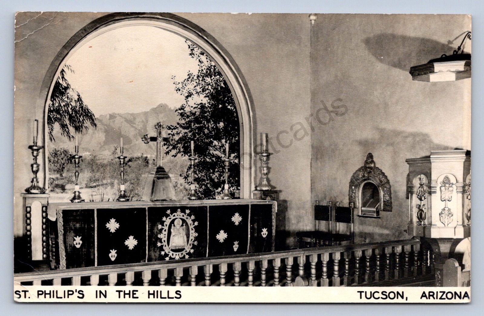 K8/ Tucson Arizona RPPC Postcard c1950s St Philip's In The Hills Interior 112
