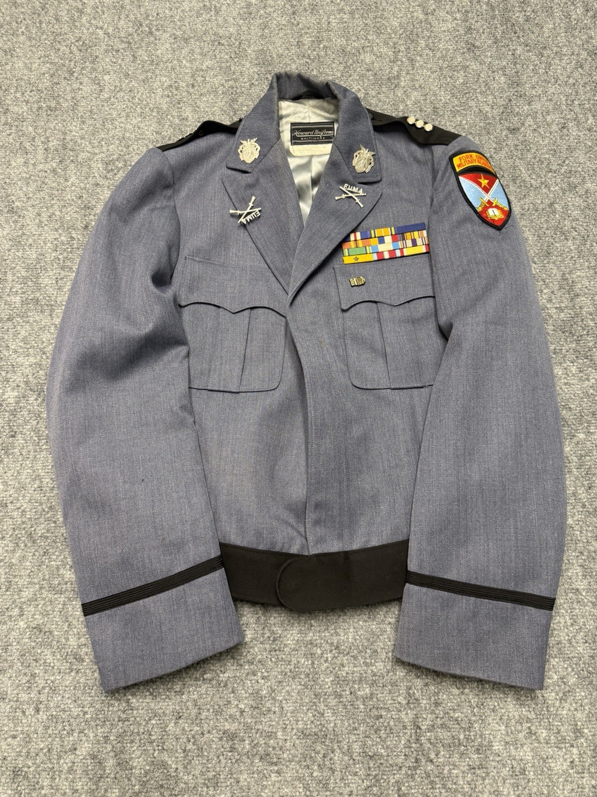 Fork Union Military Academy ROTC Wool Cadet Uniform Jacket Pins Collectors