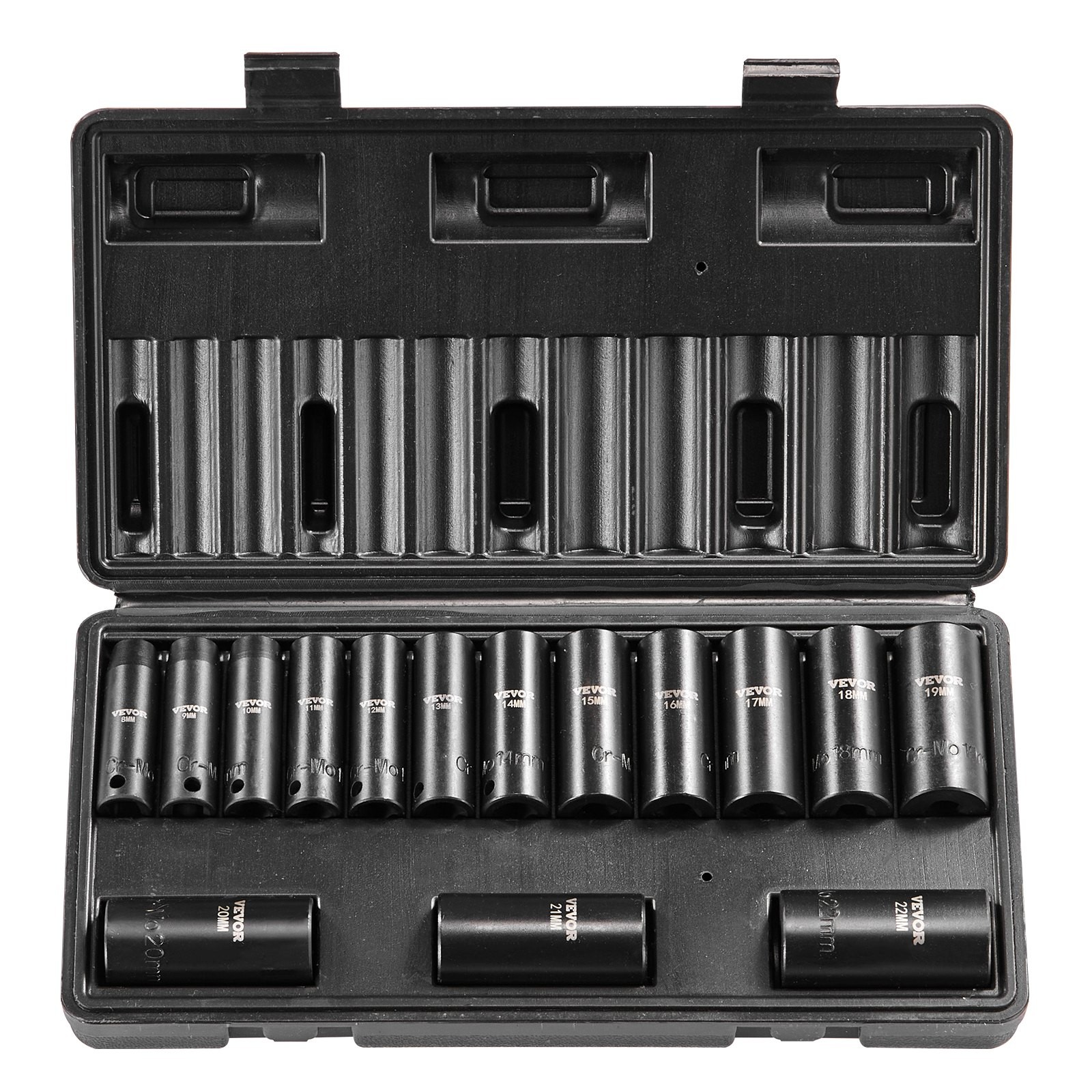 3/8 Drive Impact Socket Set 15 Piece Deep Metric 8-22mm 6 Point Cr-Mo