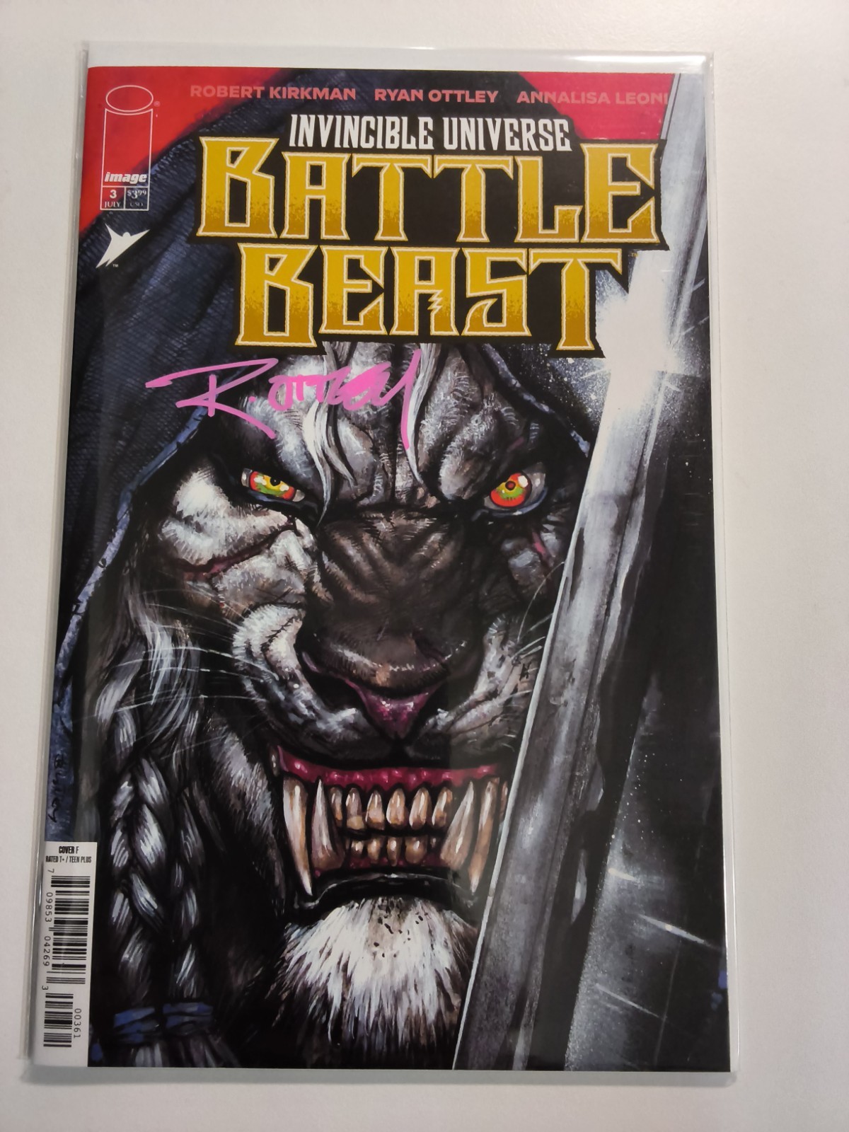 Invincible Universe: Battle Beast #3 Simon Bisley 1:100 Variant Signed w/COA Invincible Universe: Battle Beast #3 Simon Bisley 1:100 Variant Signed w/COA