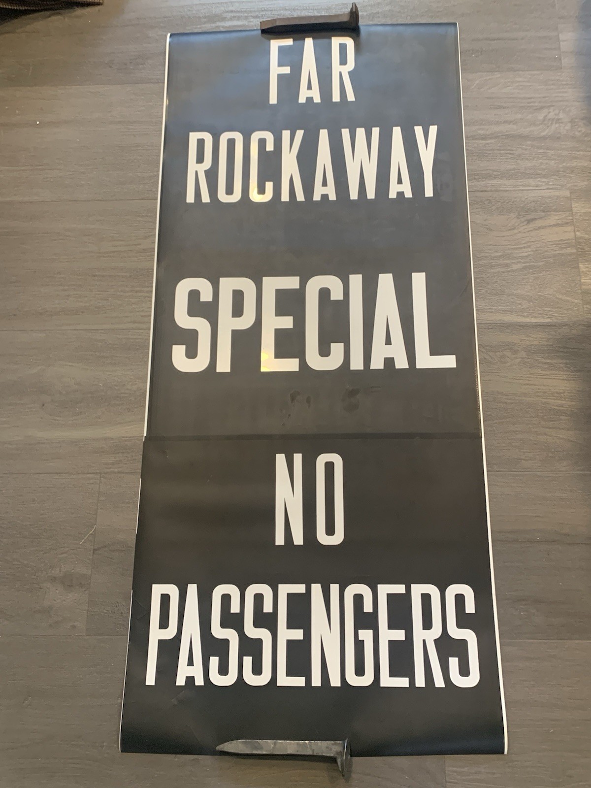 NY NYC SUBWAY ROLL SIGN FAR ROCKAWAY BEACH BOARDWALK SPECIAL NO PASSENGERS NIS