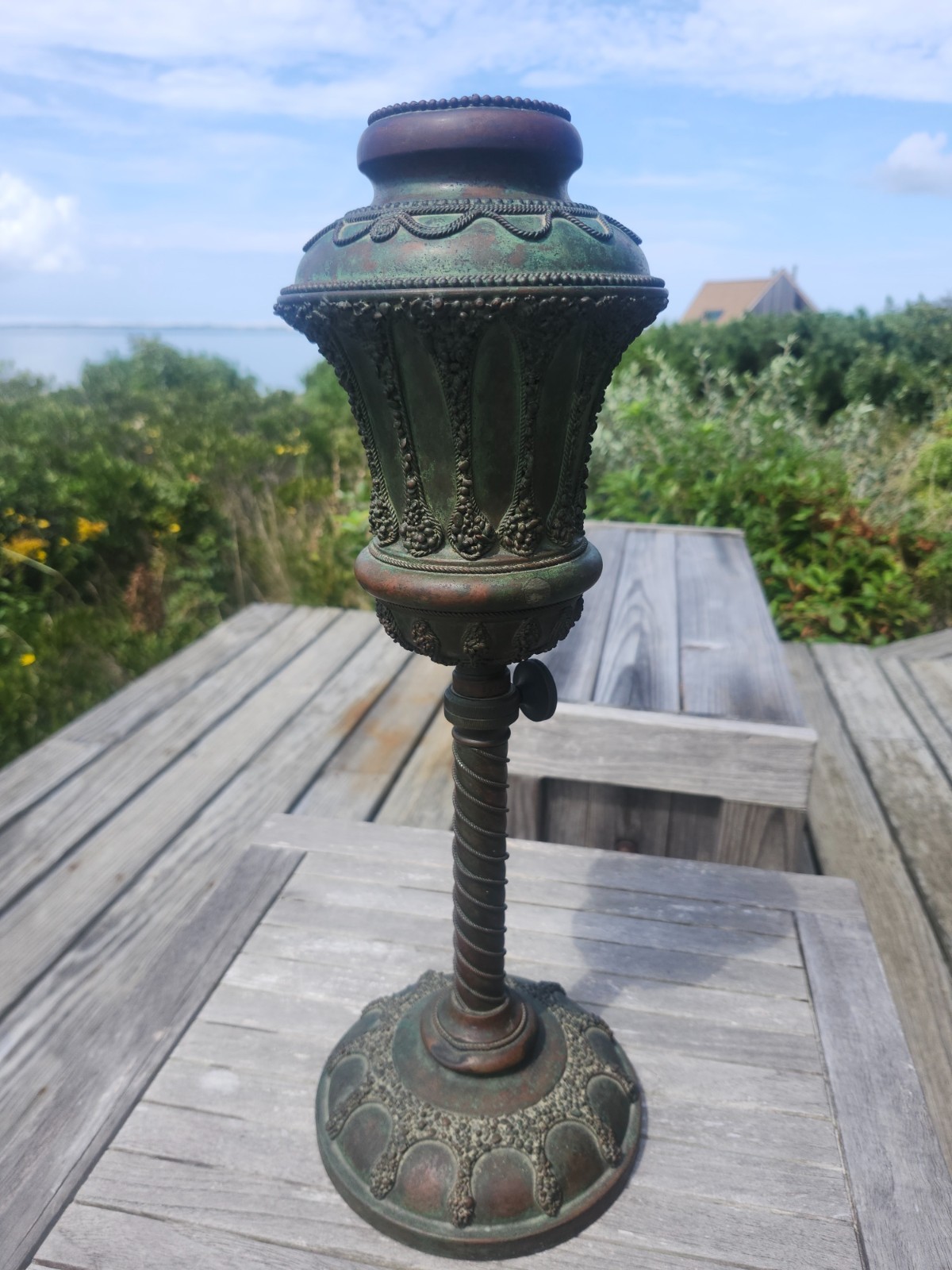 Wonderful Antique Tiffany Studios Lamp Base Part from Double Student