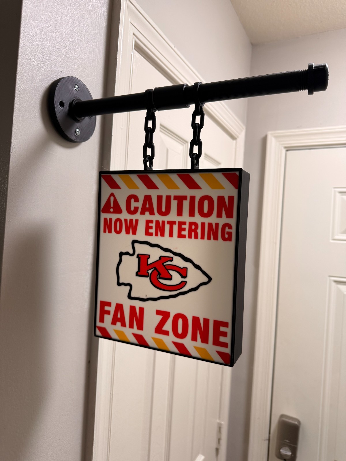 Caution – Now Entering Fan Zone Hanging Sign Caution – Now Entering Fan Zone Hanging Sign