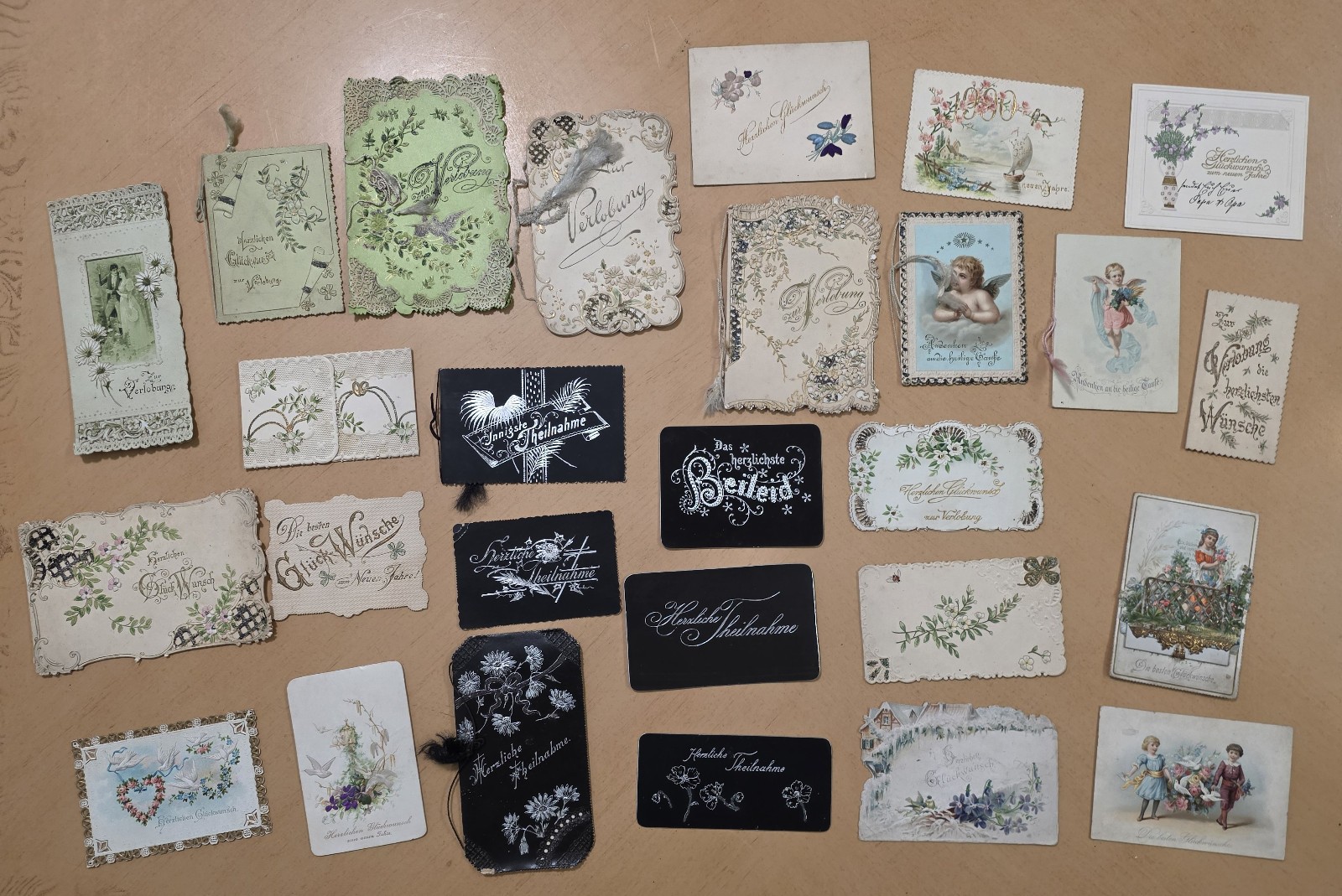 27 pcs Antique early 1900s German greeting cards and paper ephemera lot