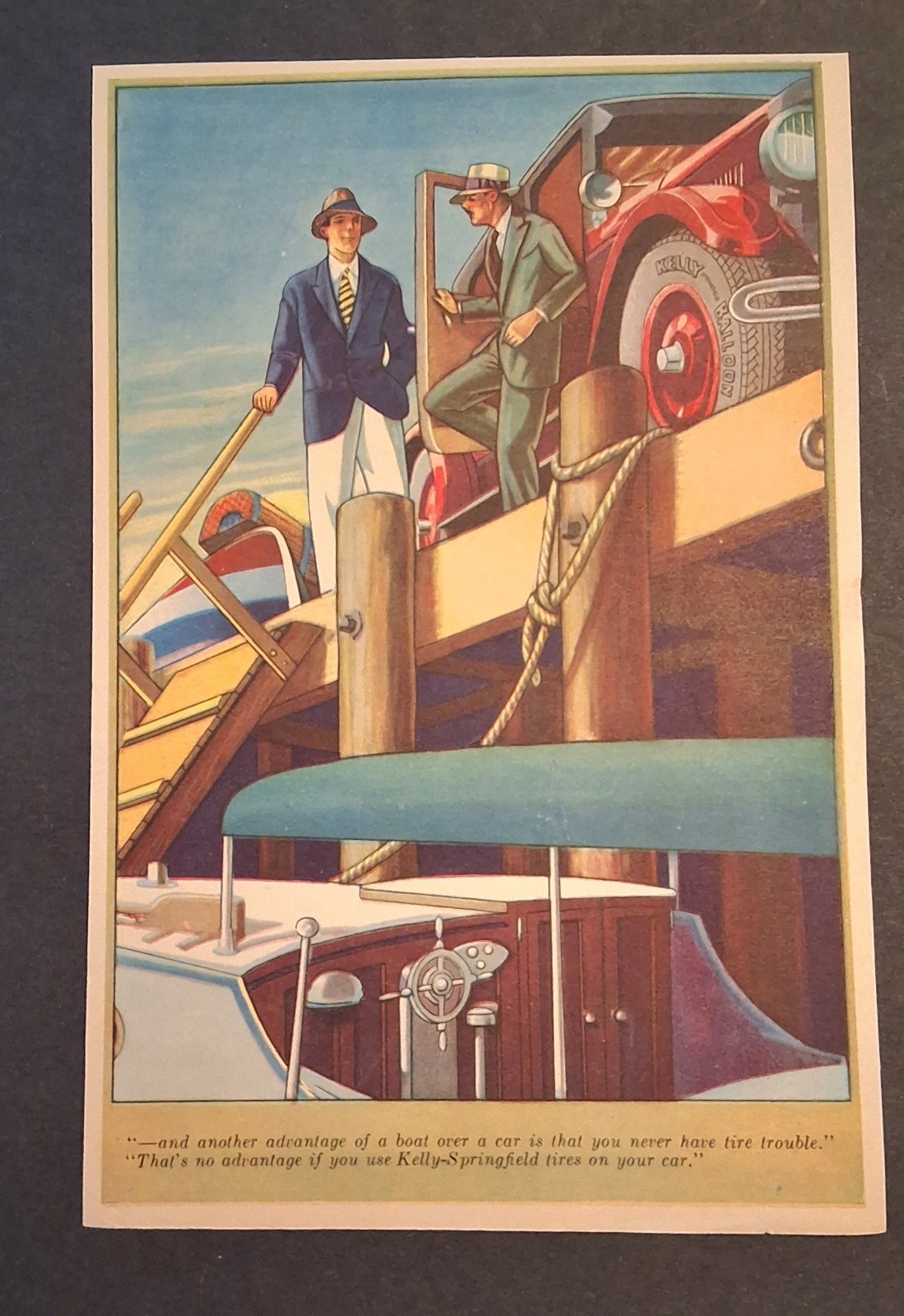 Kelly-Springfield Tires - Antique Automobile - 1918-1928 AD LOT Art Deco Car