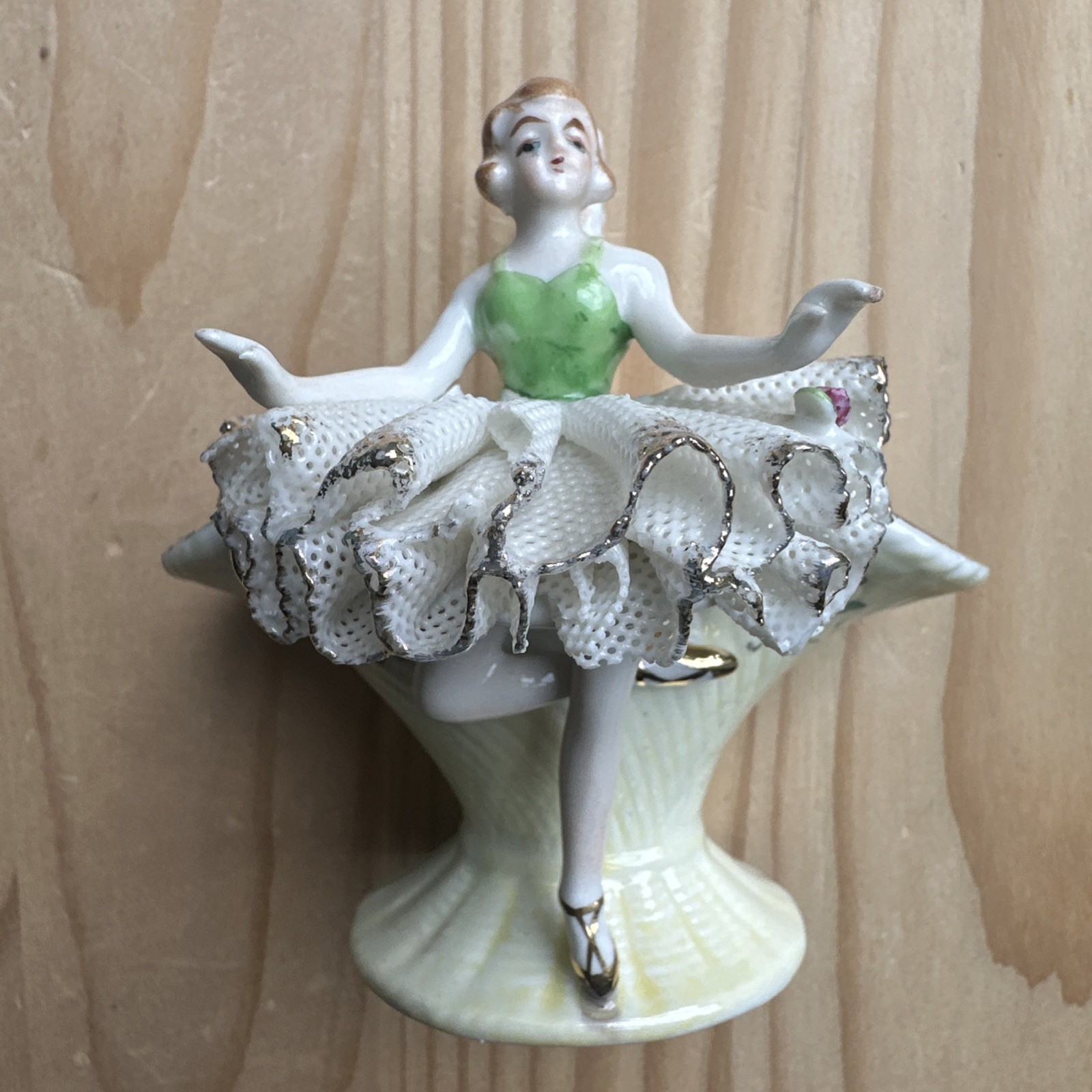 VTG Ucagco Ballerina Basket 3.5 Inch Hand Painted Porcelain Japan Dancer Rare VTG Ucagco Ballerina Basket 3.5 Inch Hand Painted Porcelain Japan Dancer Rare