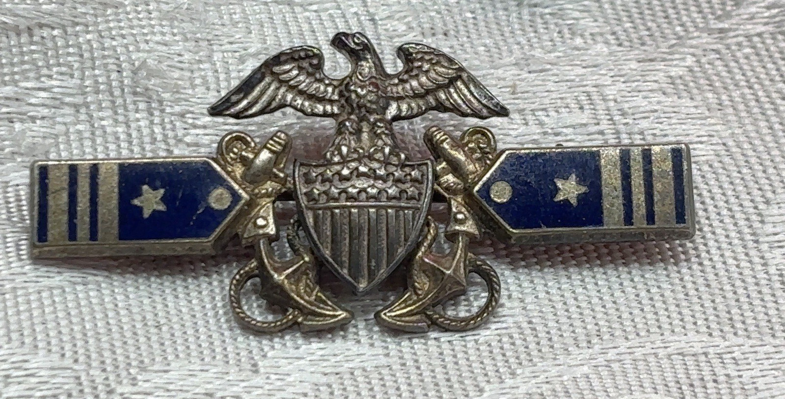 Post-WWII Sterling Silver U.S. Navy Naval Officer Sweetheart Pin AMICO