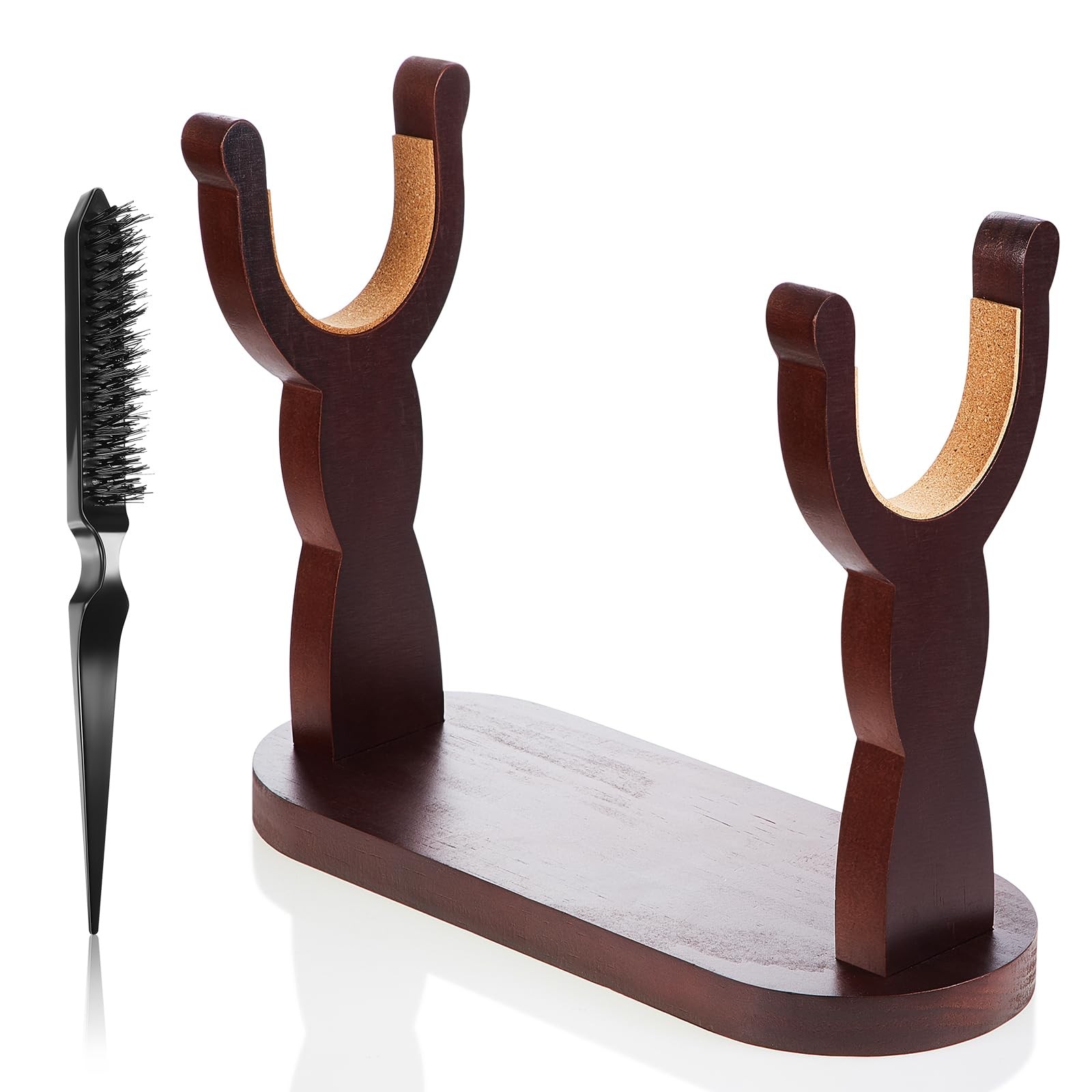 Set of Shofar Stand with Cleaning Brush, Sturdy Shofar Horn Stand Holder, Swo...