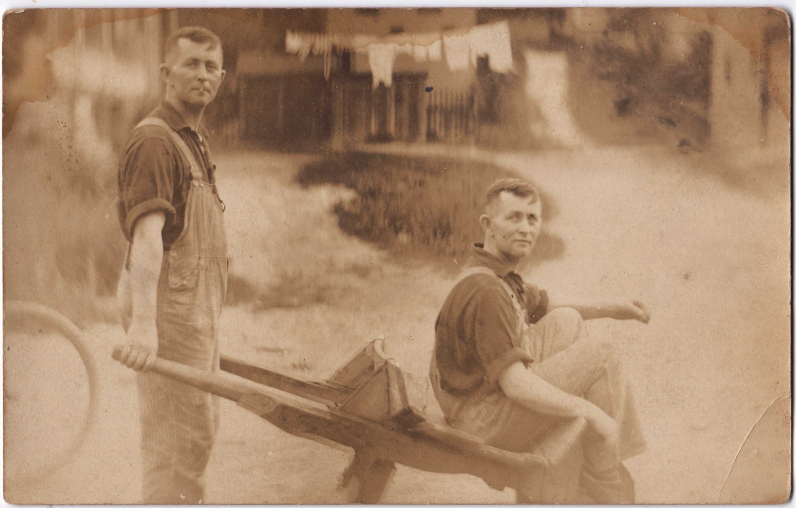 Vintage RPPC - Trick photography - One guy duplicated -  Gay interest