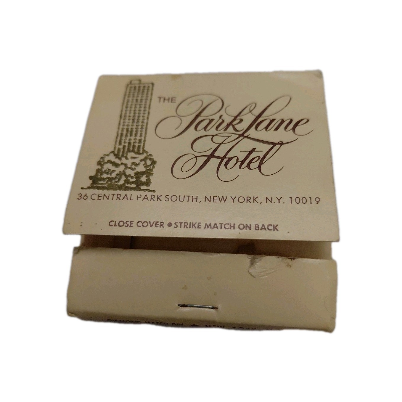 The Park Lane Hotel Matchbook - New York, NY - 30 Strike Some Used The Park Lane Hotel Matchbook - New York, NY - 30 Strike Some Used