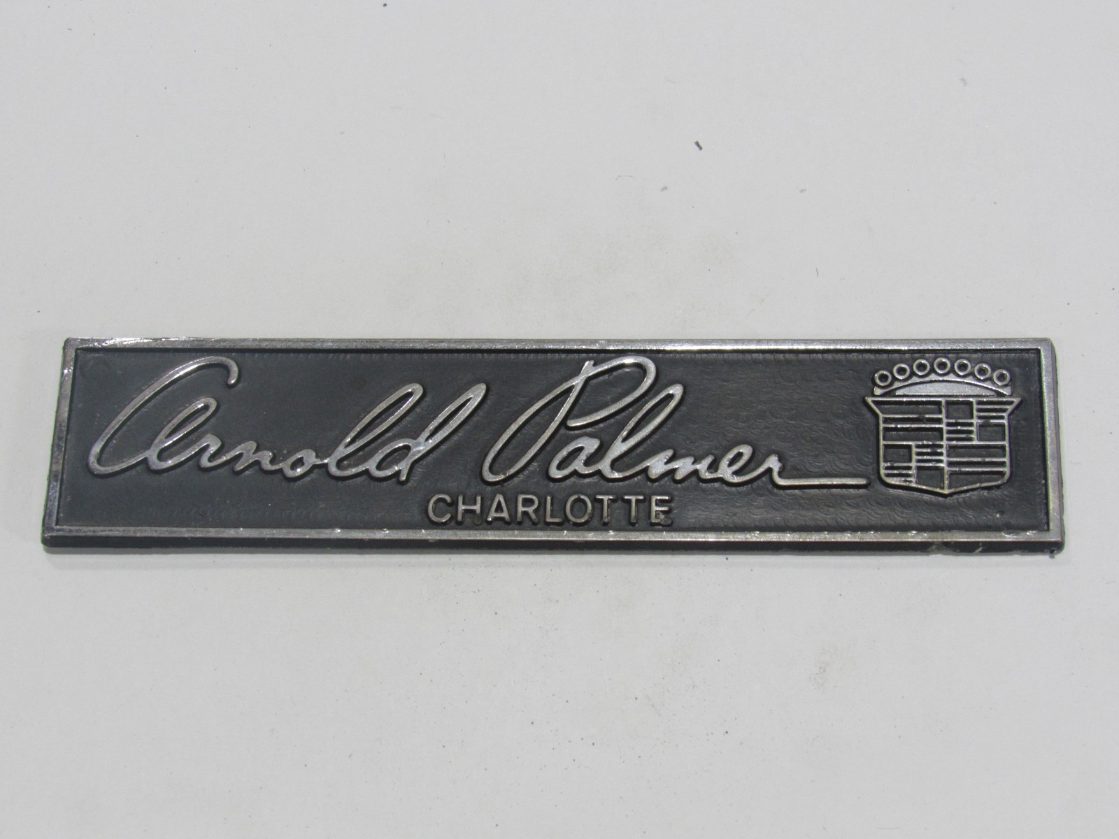 VTG Arnold Palmer Cadillac Charlotte N.C. Metal Dealership Badge Emblem Tag Gas