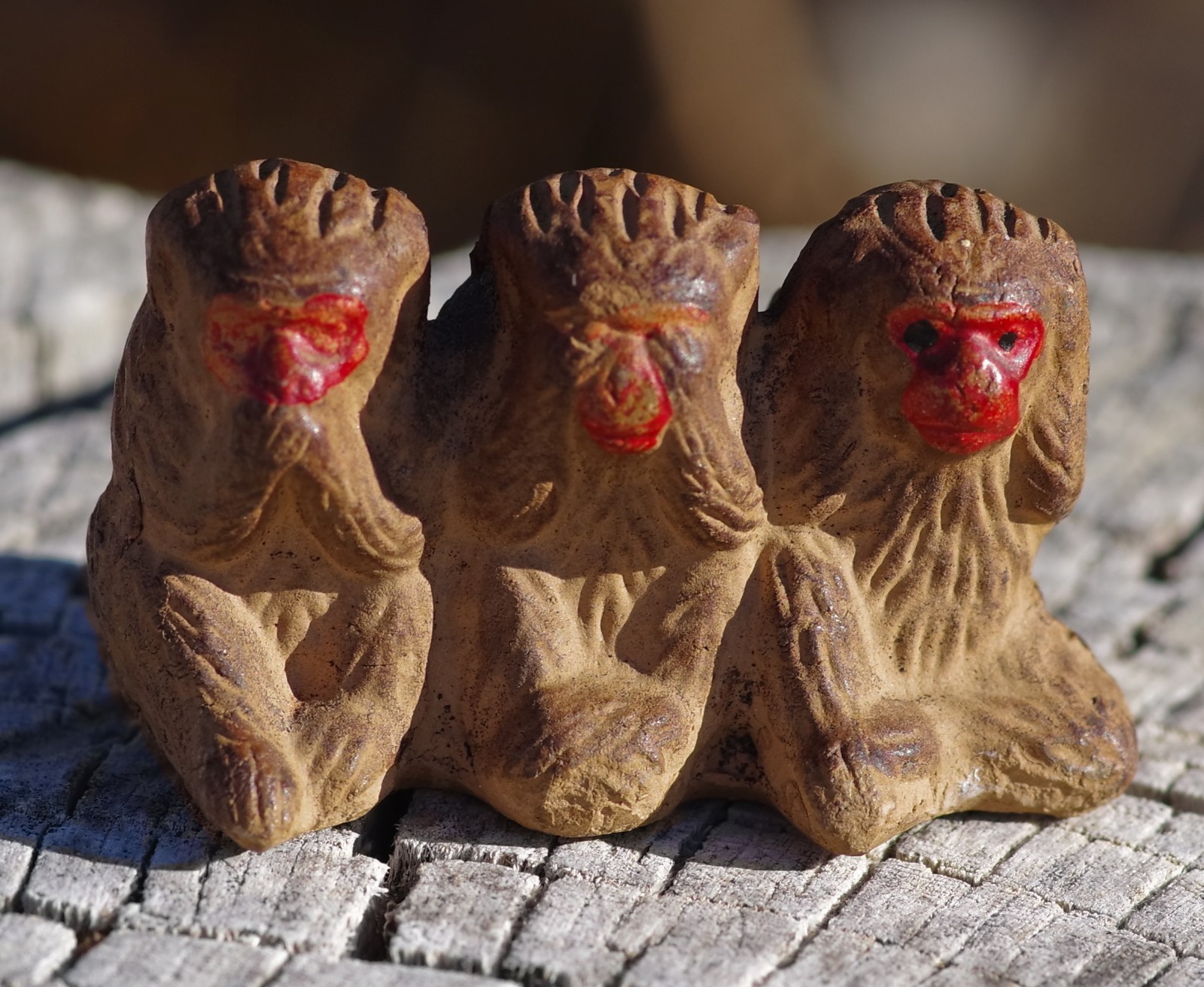 VINTAGE Three Wise Monkeys Ceramic Figurine Made in Japan 1950\'s RARE FIND VINTAGE Three Wise Monkeys Ceramic Figurine Made in Japan 1950\'s RARE FIND