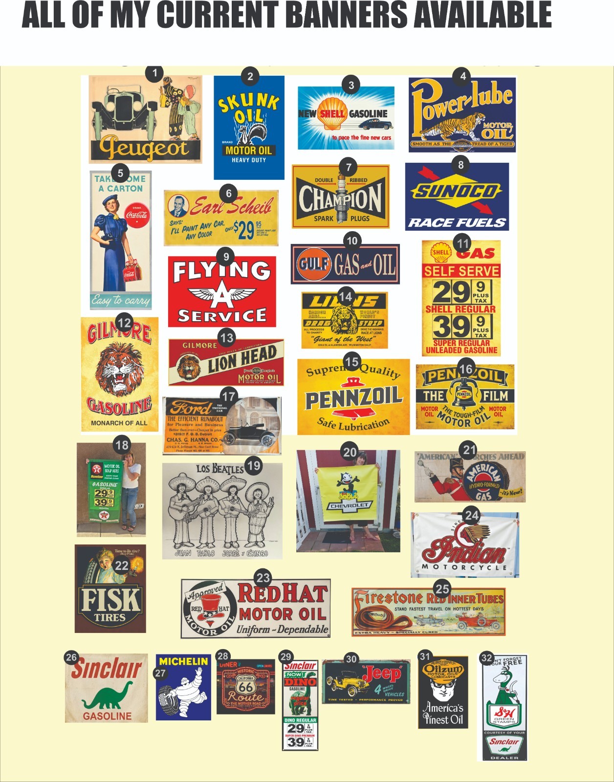 Choose any 5 Banners from My Collection. Total  $199 w/ 