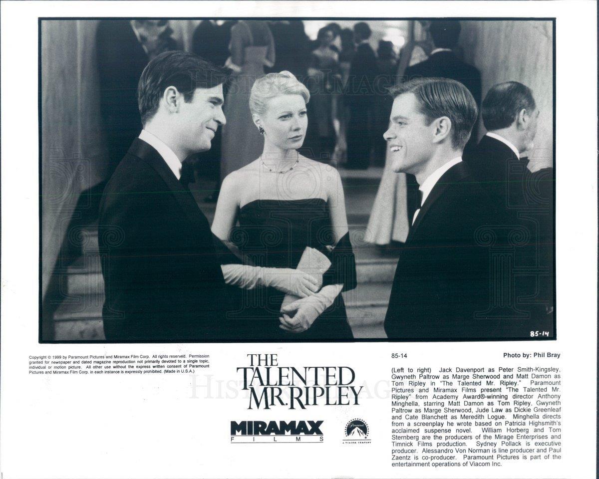 1999 Press Photo Actors Jack Davenport, Gwyneth Paltrow, Matt Damon - rkf1963 1999 Press Photo Actors Jack Davenport, Gwyneth Paltrow, Matt Damon - rkf1963
