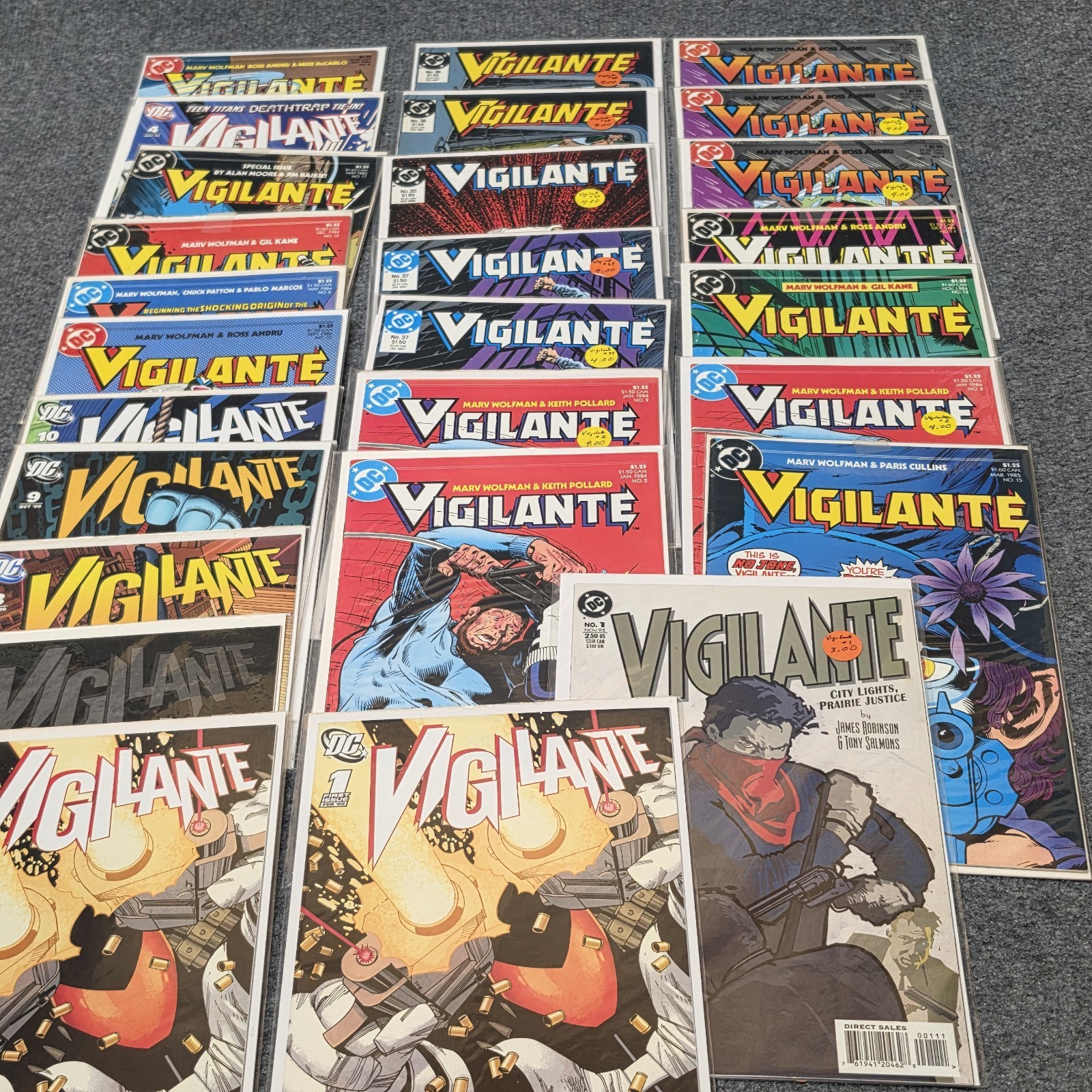 Bulk Lot Of Vigilante Comic Books 27 Comics VF-NM DC Comics Pre-owned Board/bag
