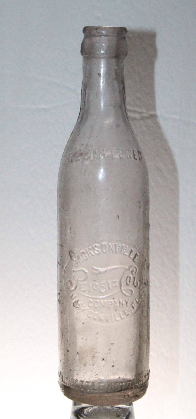 JACKSONVILLE FLA PEPSI COLA BOTTLE CENTER SLUG PLATE 8 3/4'' JACKSONVILLE FLA PEPSI COLA BOTTLE CENTER SLUG PLATE 8 3/4''