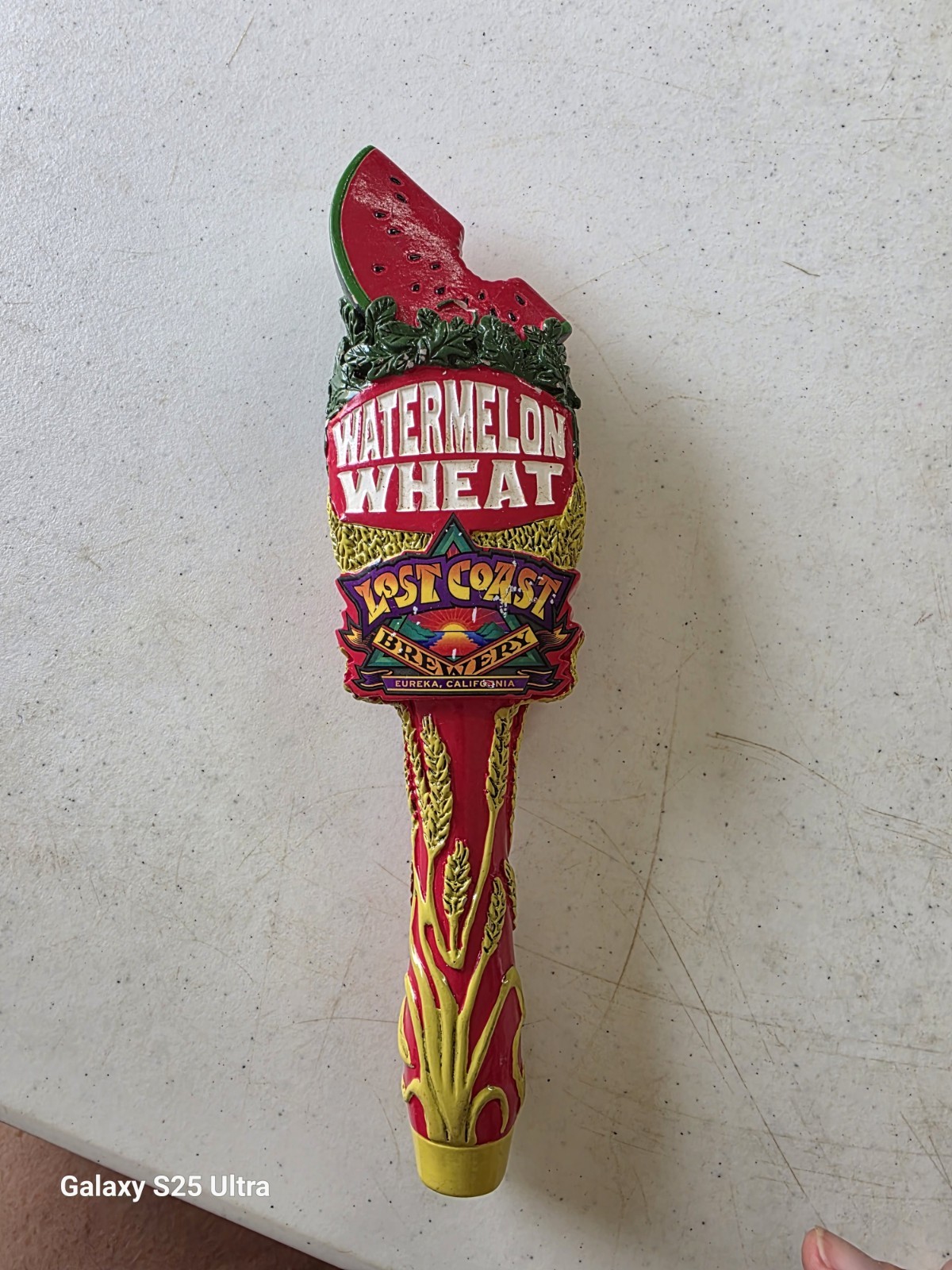 Lost Coast Brewery Watermelon Wheat Beer Tap Handle