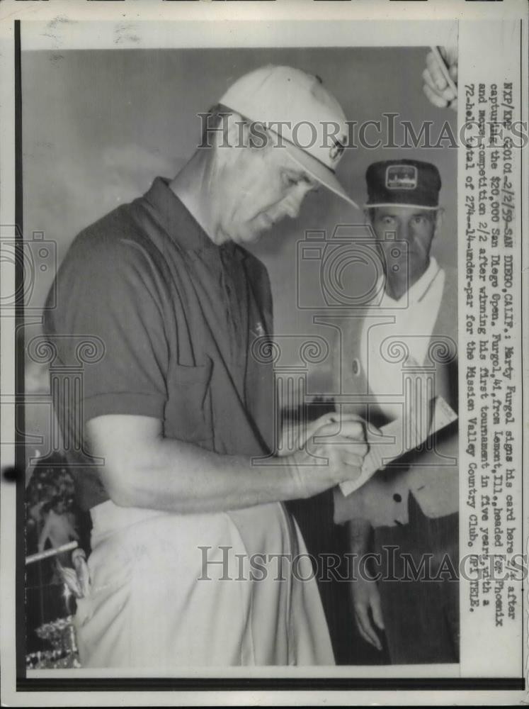 1959 Press Photo Marty Furgol wins San Diego Open in California - net16621 1959 Press Photo Marty Furgol wins San Diego Open in California - net16621