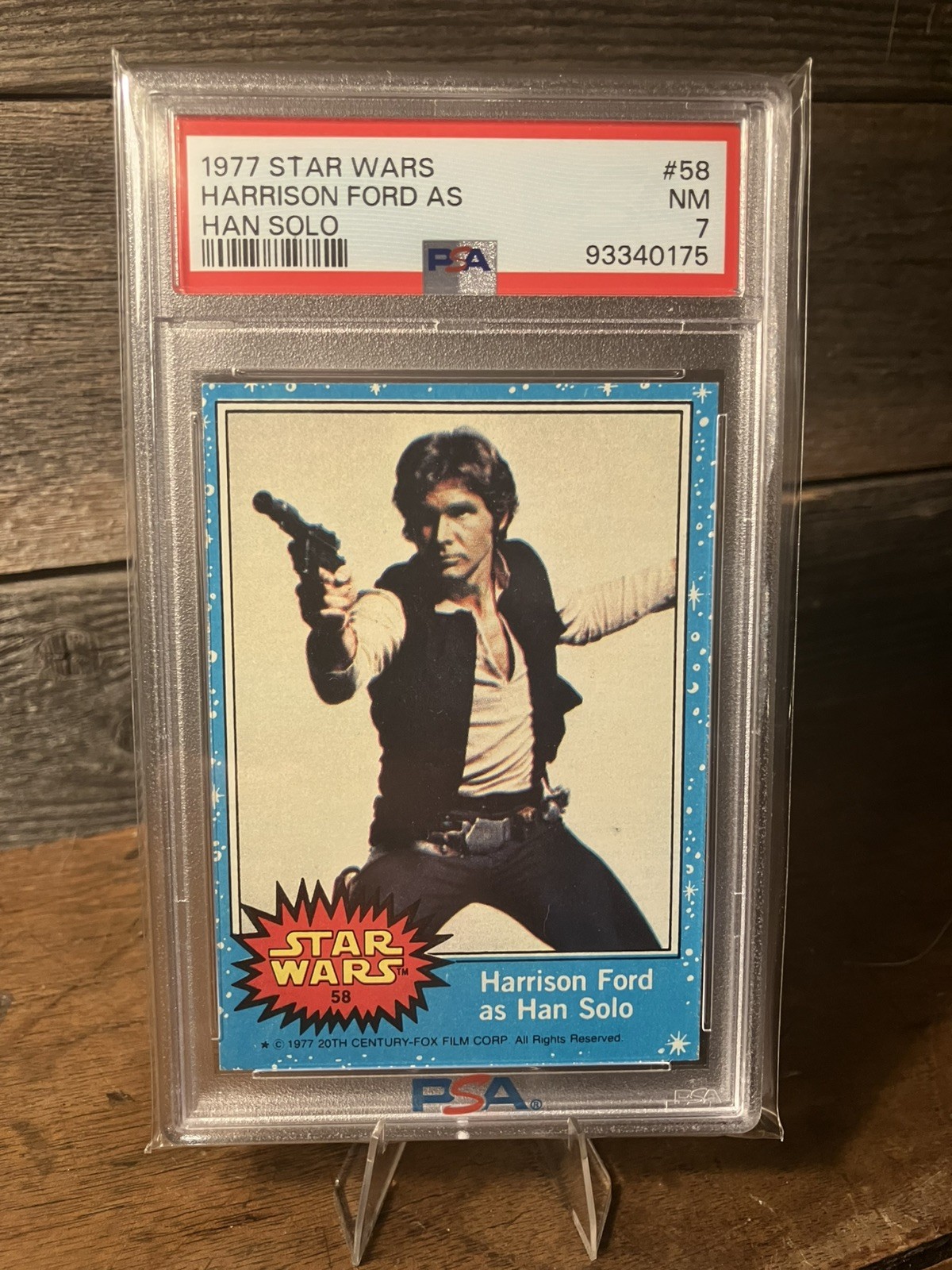1977 Topps Star Wars #58 HARRISON FORD HAN SOLO PSA 67 Blue Series 1 ROOKIE CARD 1977 Topps Star Wars #58 HARRISON FORD HAN SOLO PSA 67 Blue Series 1 ROOKIE CARD