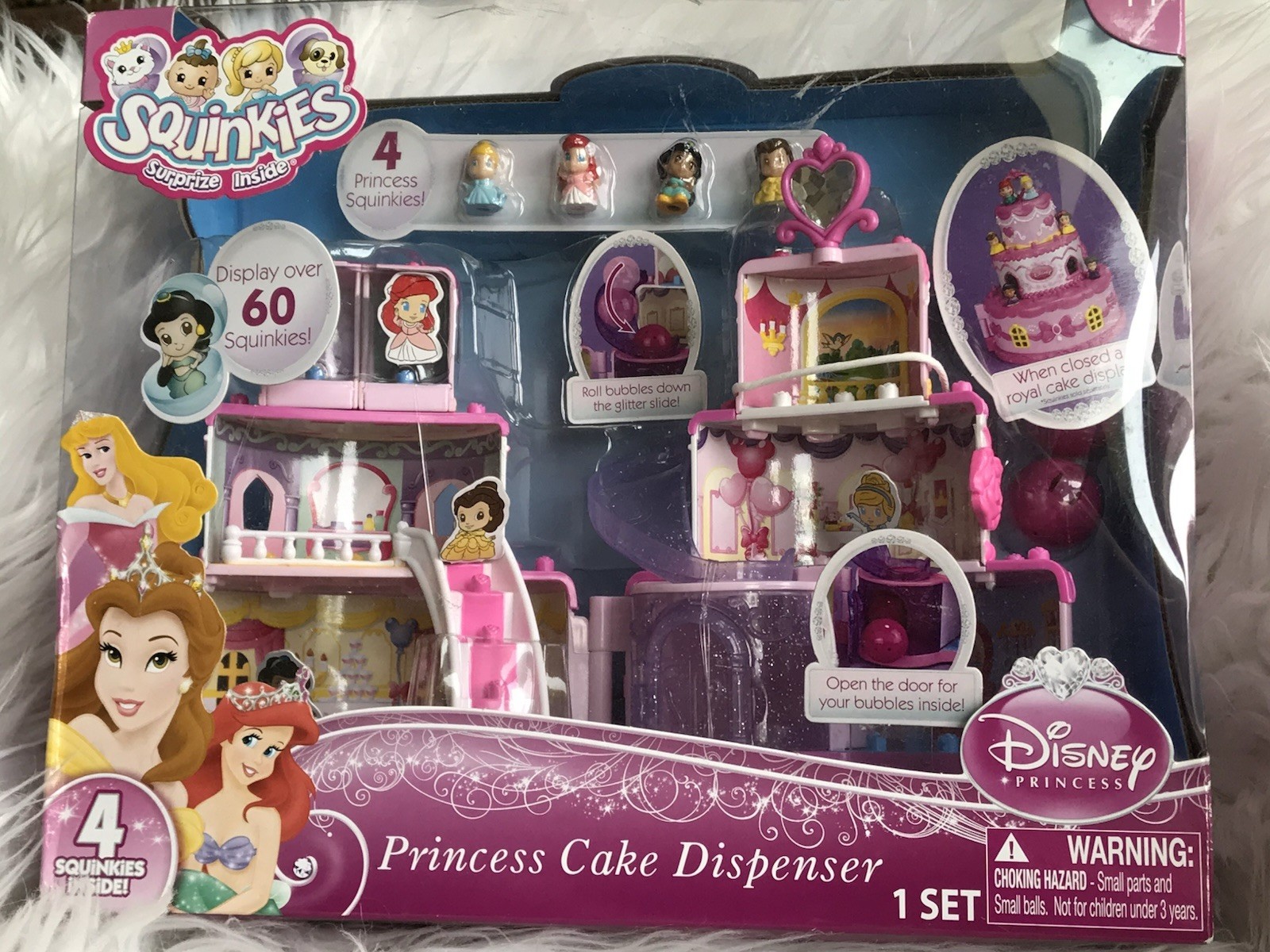 Rare Squinkies Disney Princess Cake Dispenser Blip NIB 2012 Retired Great Gift