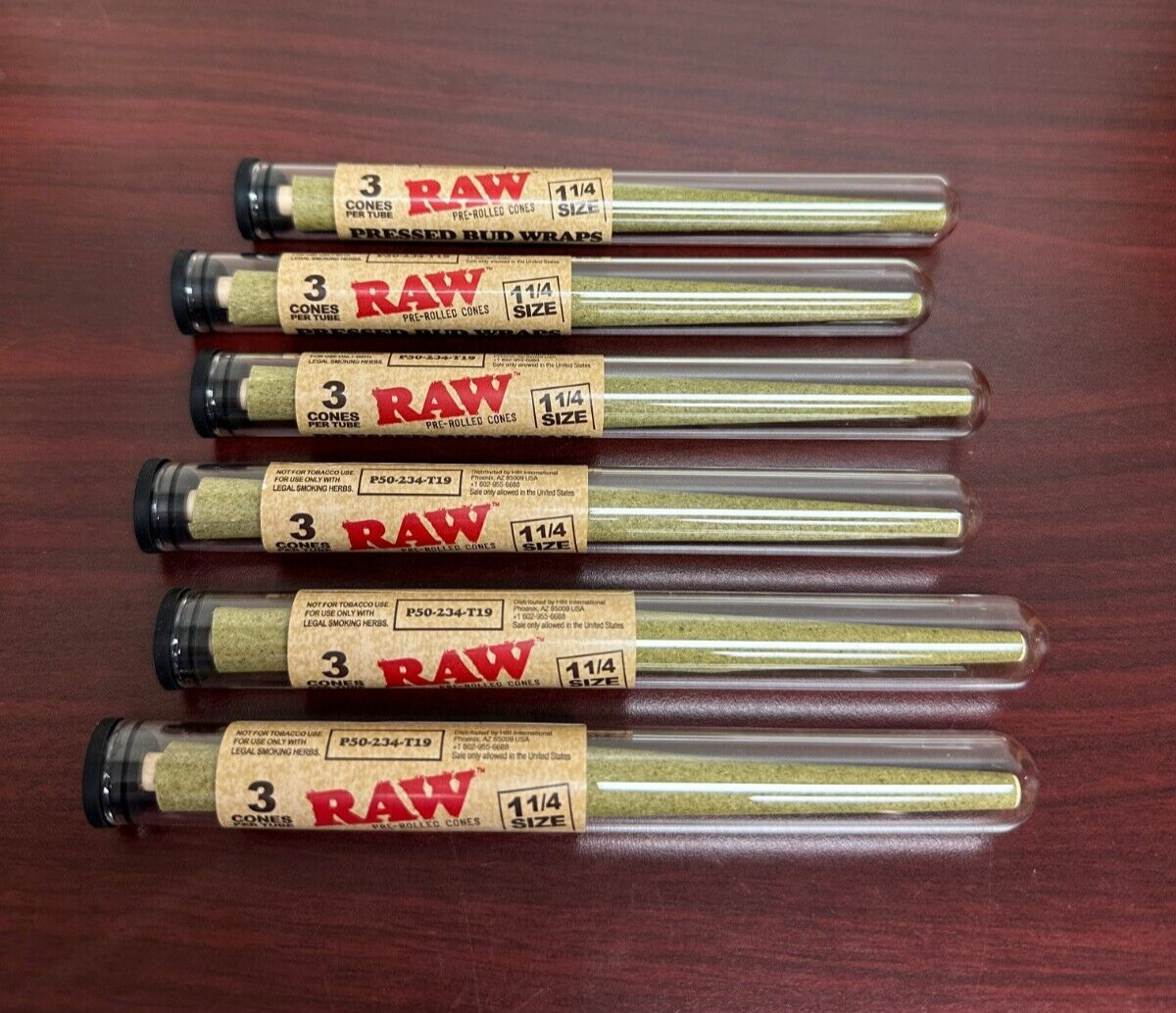 RAW Pressed 1 1/4 Wraps Rolling Paper 6 Packs 18 Total Wraps