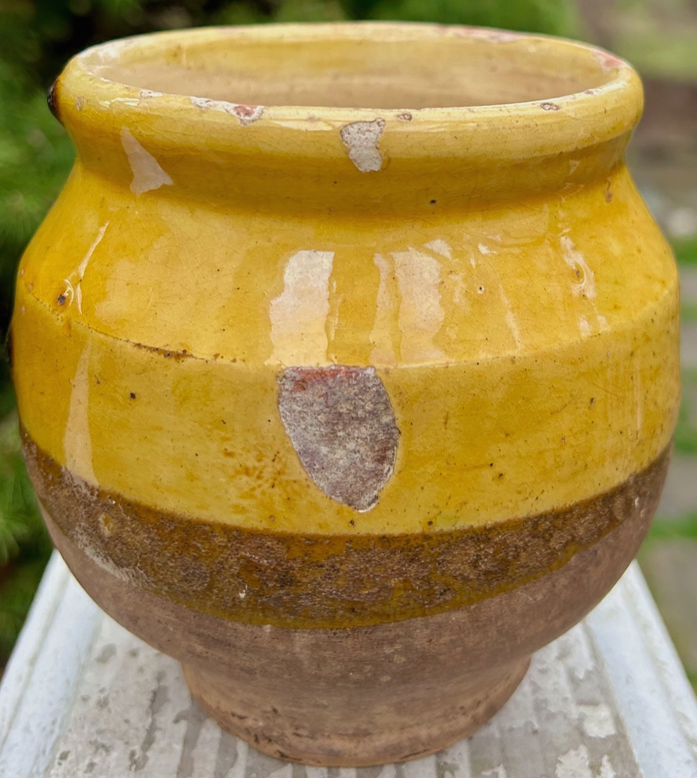 FRENCH ANTIQUE POTTERY CONFIT CONSERVE POT CERAMIC GLAZE JAR EARTHENWARE $25 OFF