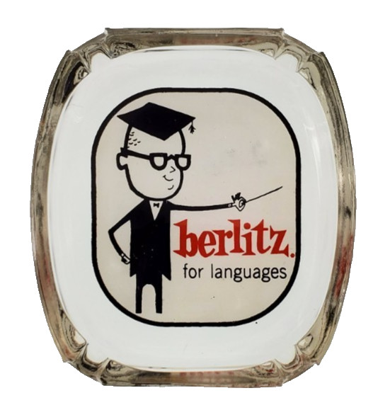 Vintage Marketing Ashtray / Berlitz for Languages / Berlitz Language Centers