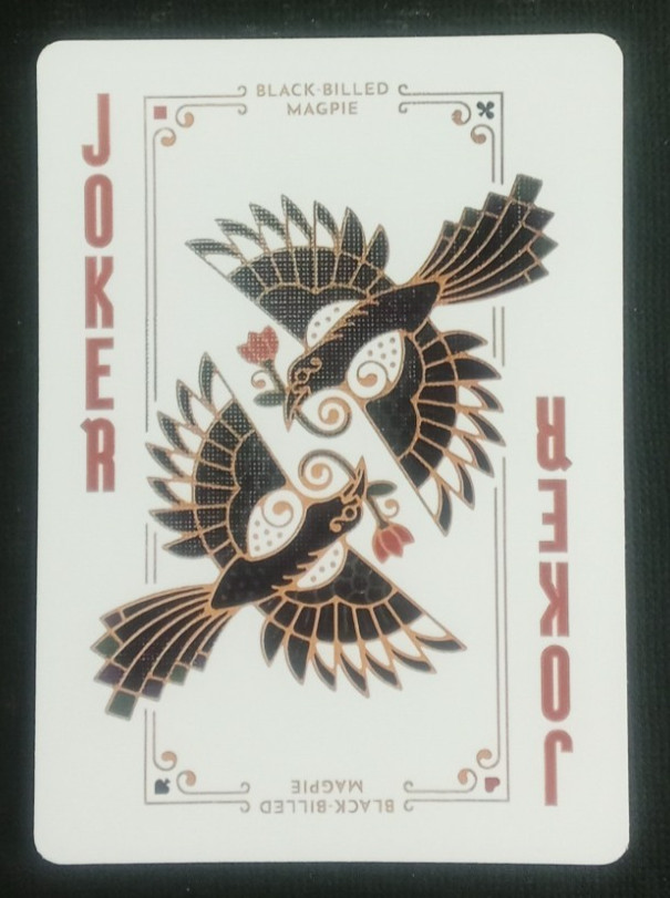 Bird in the Hand Playing Card Black Billed Magpie Joker