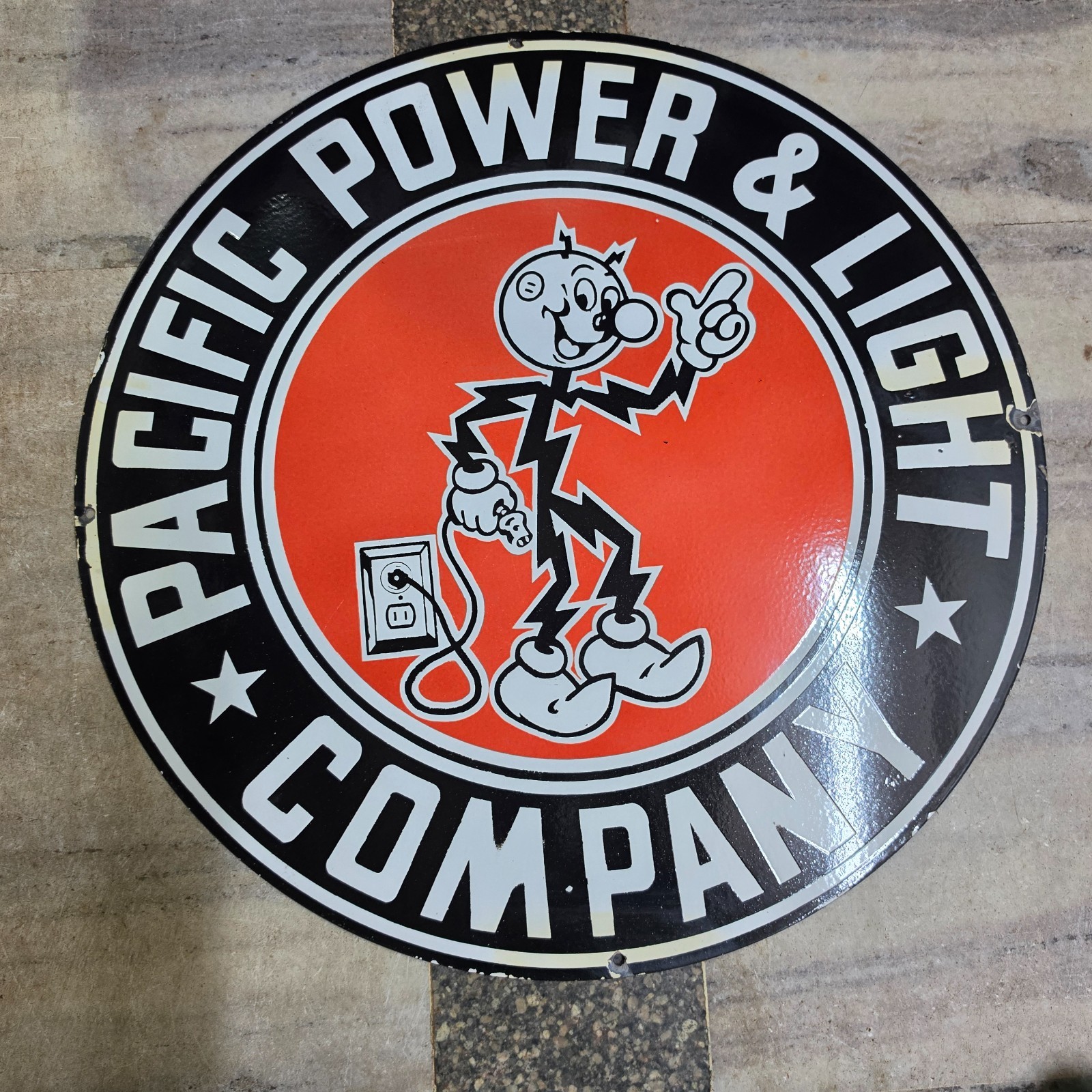 PACIFIC REDDY PORCELAIN ENAMEL SIGN 29 X 29 INCHES