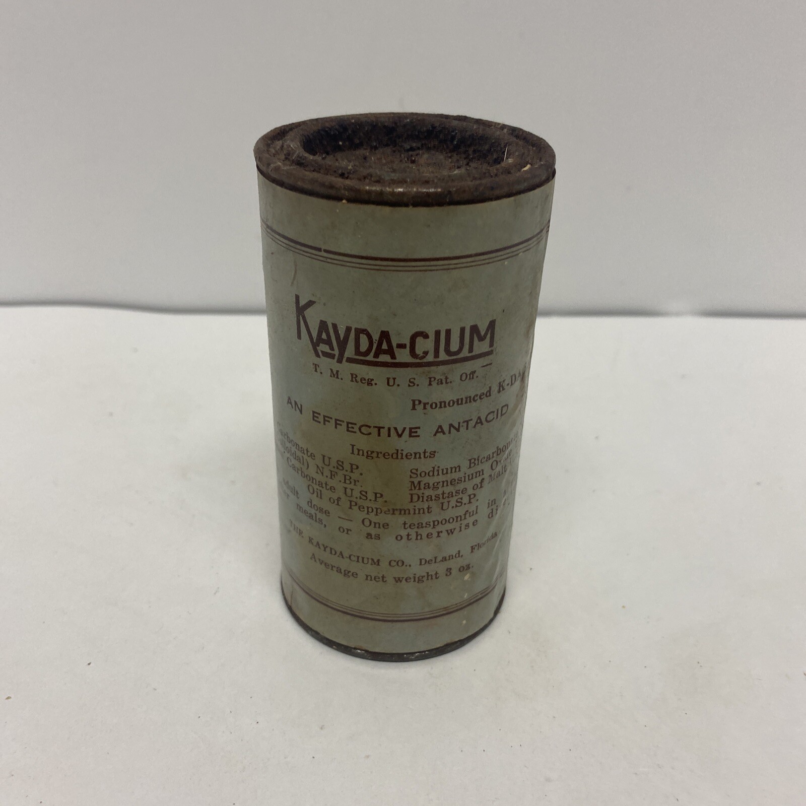 VINTAGE  1930\'s  Kayda-cium Antacid Powder