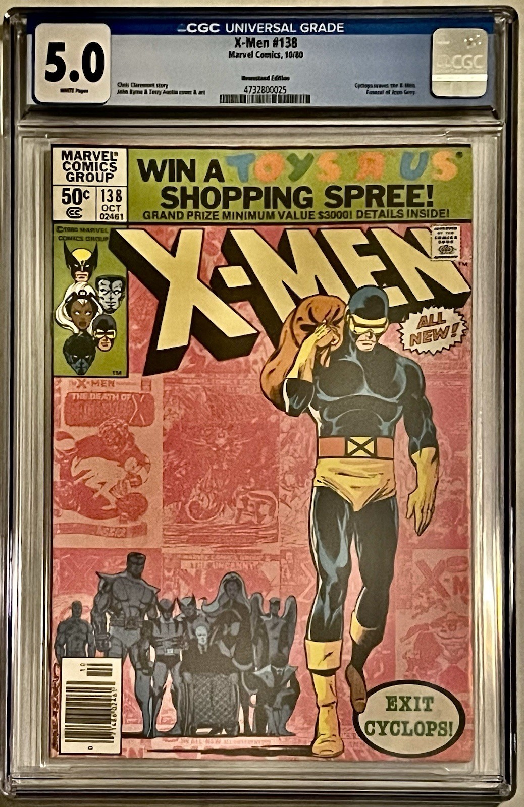 X-Men #138 CGC 5.0 Cyclops Leaves X-Men. Funeral Of Jean Grey 1980 NEWSSTAND X-Men #138 CGC 5.0 Cyclops Leaves X-Men. Funeral Of Jean Grey 1980 NEWSSTAND