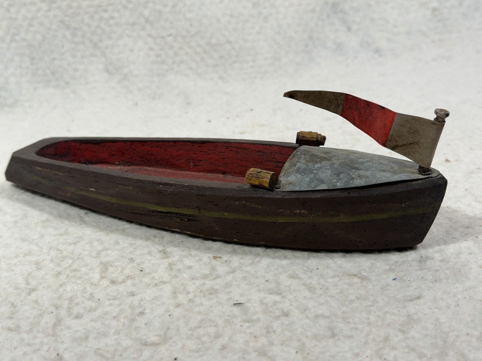 Handcrafted Eastern Shore Maryland Skiff Boat Model Nautical Folk Art Vintage