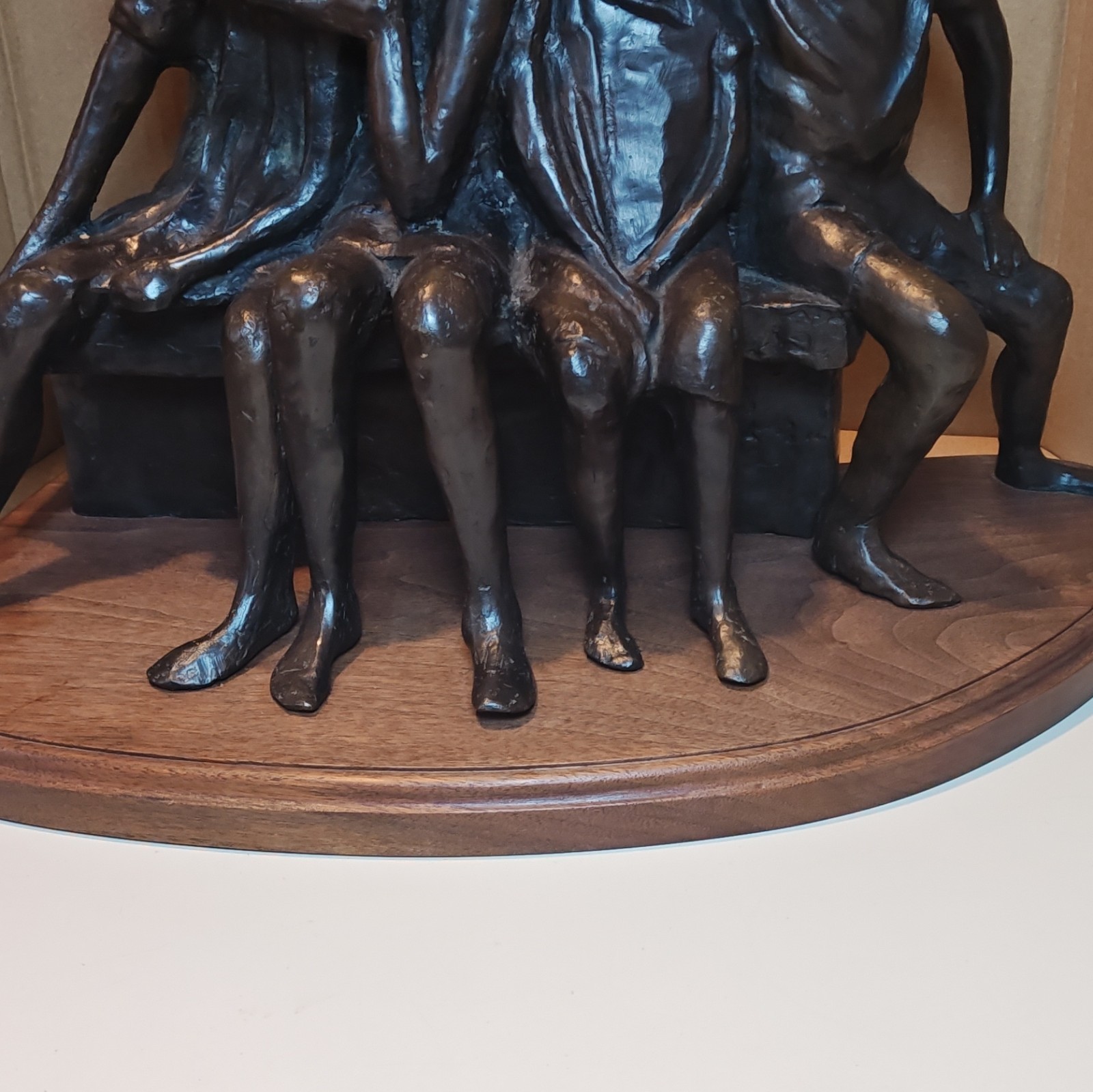 Bronze Children Sitting on Bench Figurine Sculpture. Bronze Children Sitting on Bench Figurine Sculpture.