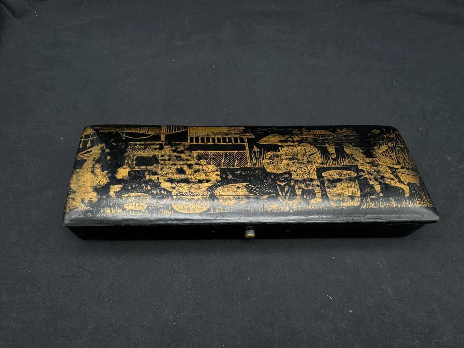 Antique German Lacquer Box / Case, Japanese Style