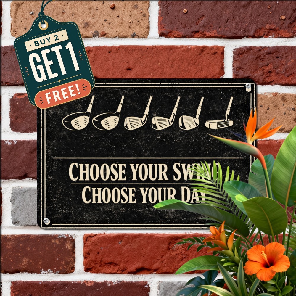 Golf Decisions Life Choices Sign Funny Golfer Man Cave Pub Metal Tin Plaque