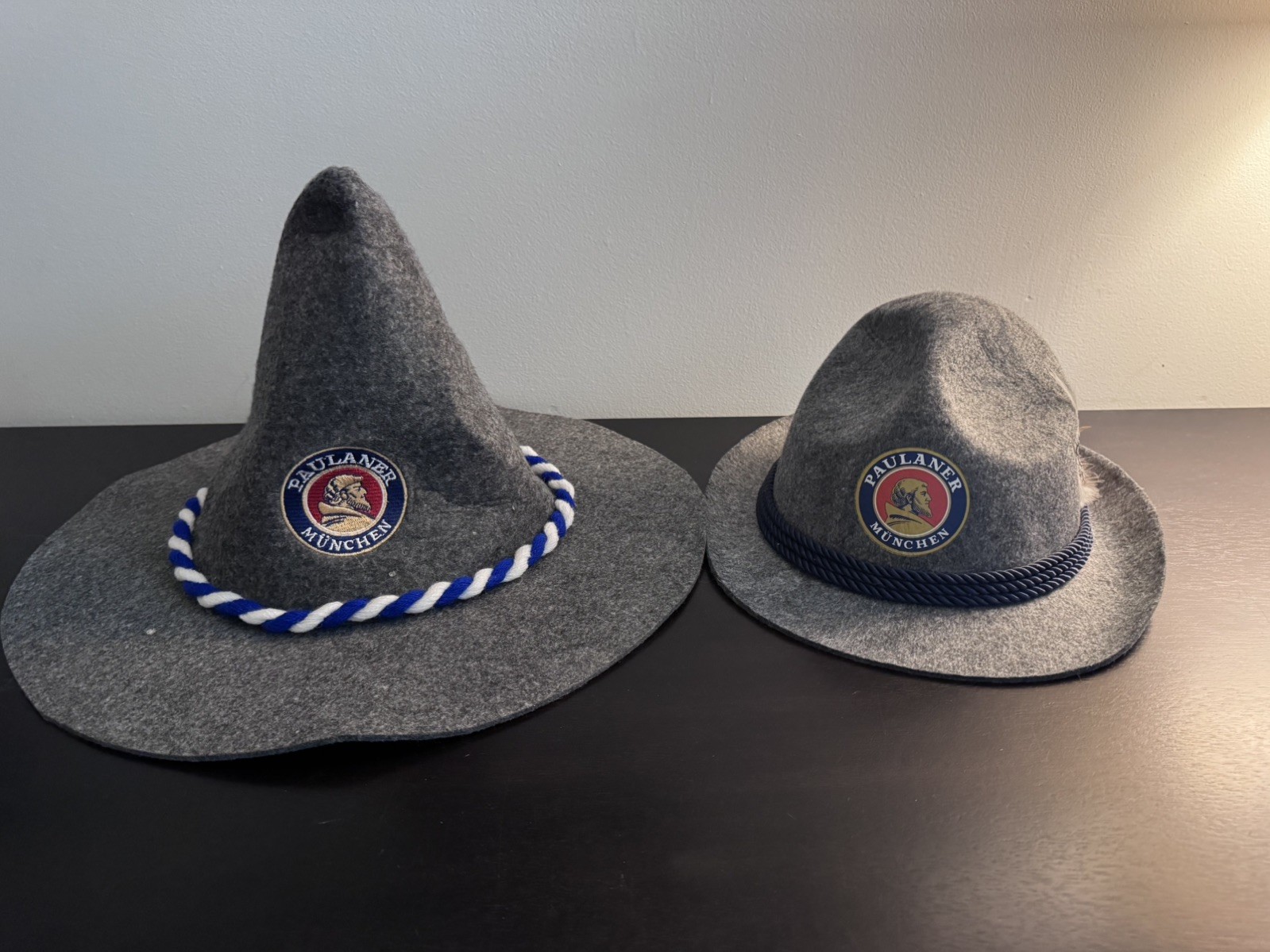2 Paulaner Munchen OctoberFest Gray Felt Hats 2 Paulaner Munchen OctoberFest Gray Felt Hats