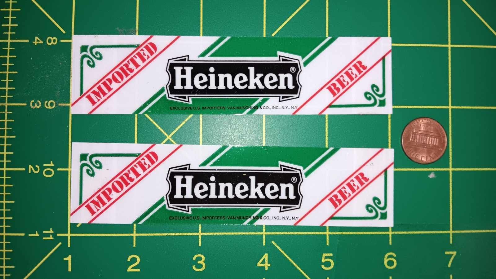HEINEKEN BEER PAIR Sticker / Decal  ORIGINAL OLD STOCK