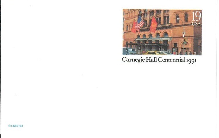 Carnegie Hall Centennial 1991 Stamped Postcard Carnegie Hall Centennial 1991 Stamped Postcard