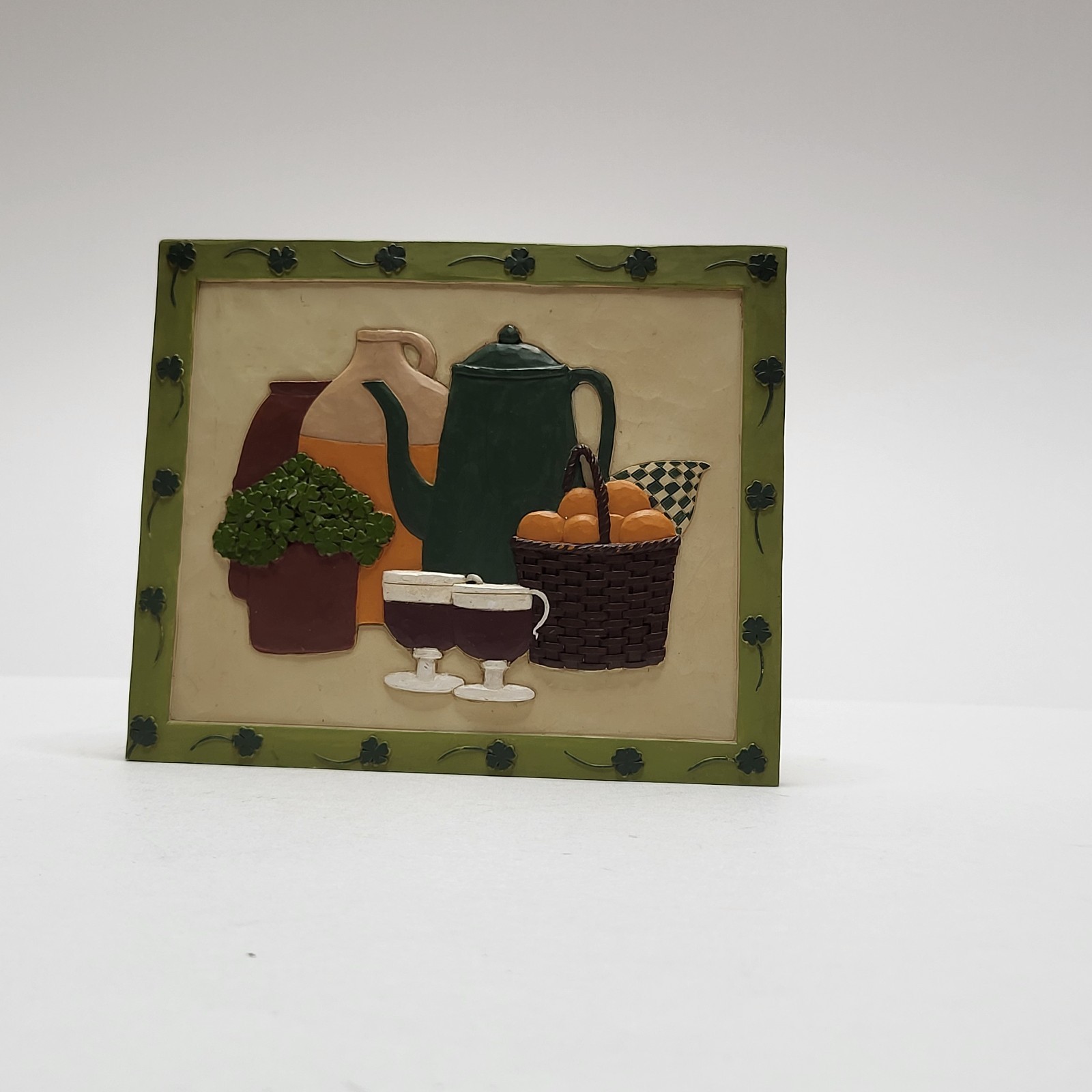 Blossom Bucket 2010 Mary Ann June Table Shelf Plaque Shamrocks Coffee Pot Mugs
