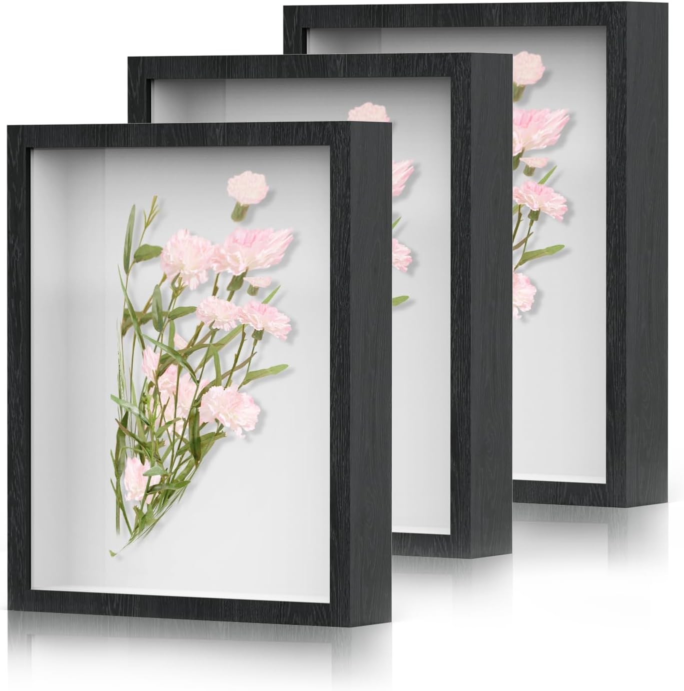 Shadow Box Frame 8x10 - 3 Pack Wood Deep Shadowbox with 8x10-black, Black Shadow Box Frame 8x10 - 3 Pack Wood Deep Shadowbox with 8x10-black, Black