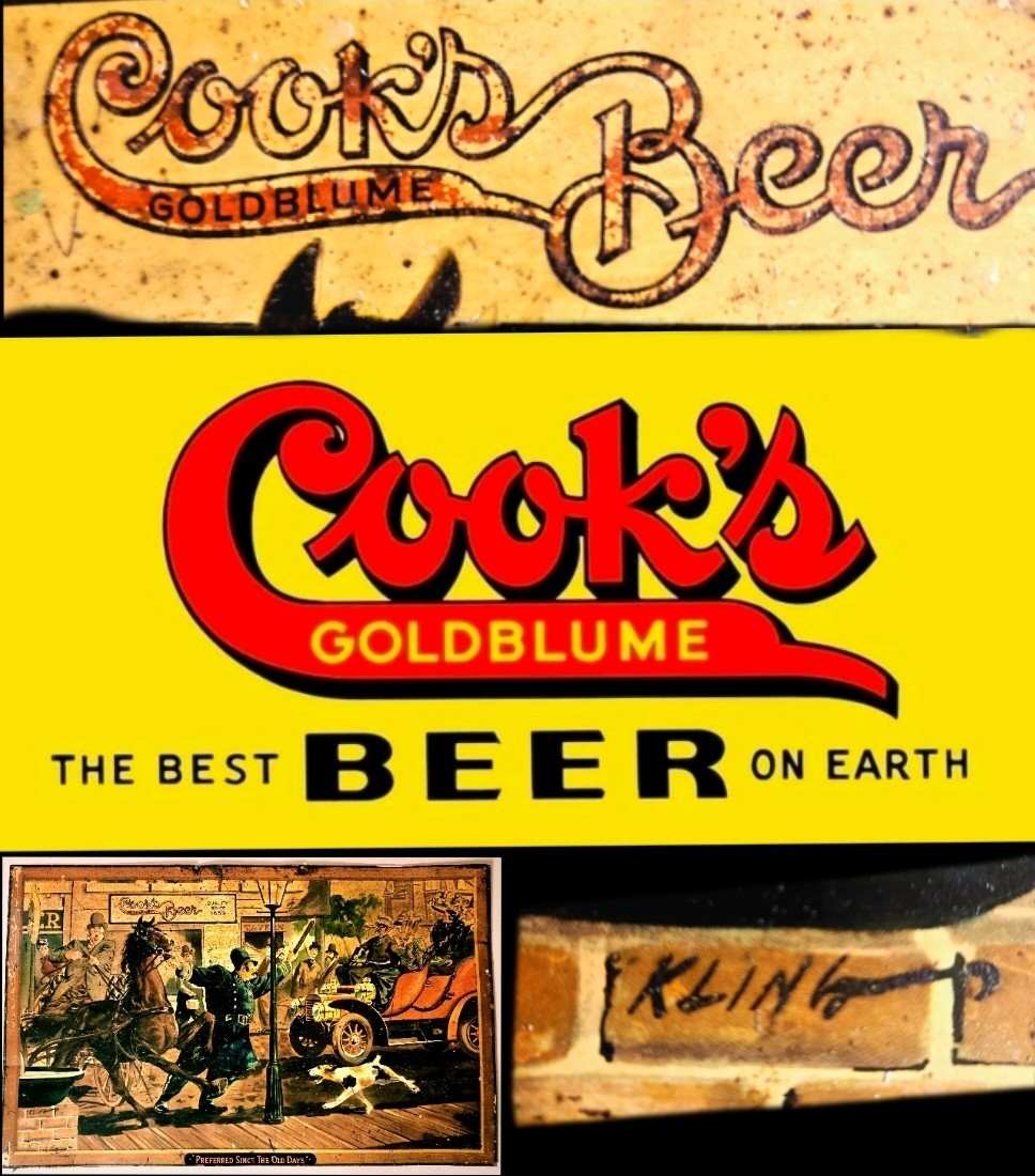 Cook\'s Beer Goldblume 1920\'s  Illustrated Metal Sign 24\
