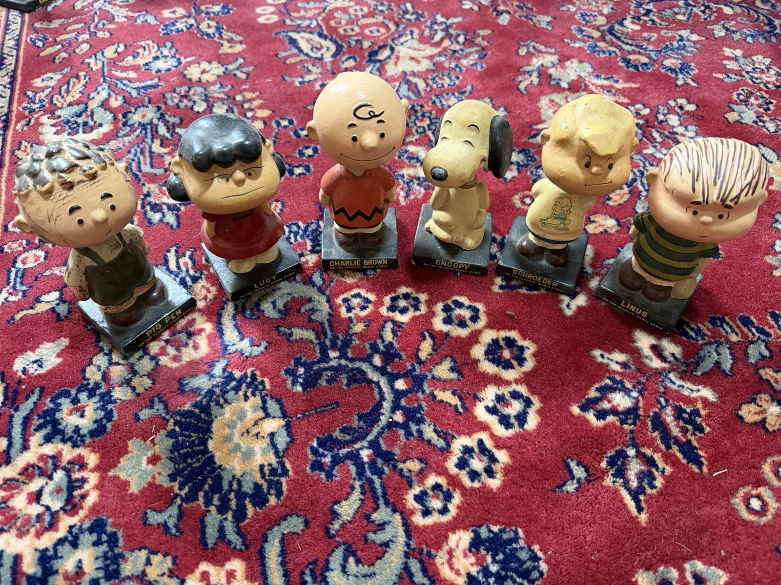 DEFECTIVE 1959 Vintage Lego Japan Peanuts NodderBobblehead Complete Set  G3D
