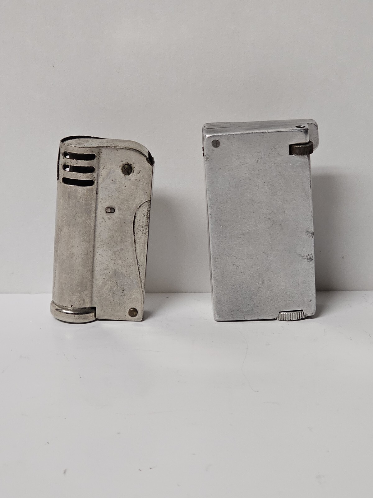 2 Vintage 1930-1940s Lighters (Aluminum Block, Squeeze Lighter) 2 Vintage 1930-1940s Lighters (Aluminum Block, Squeeze Lighter)