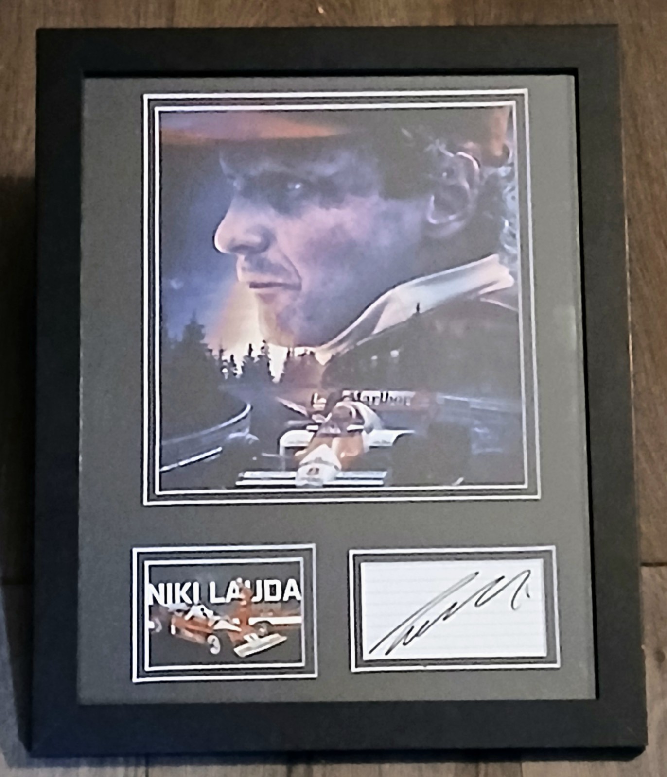 RARE F1 DRIVER NIKI LAUDA SIGNED AUTOGRAPHED RACING 11X14 FRAMED PHOTO PSA JSA