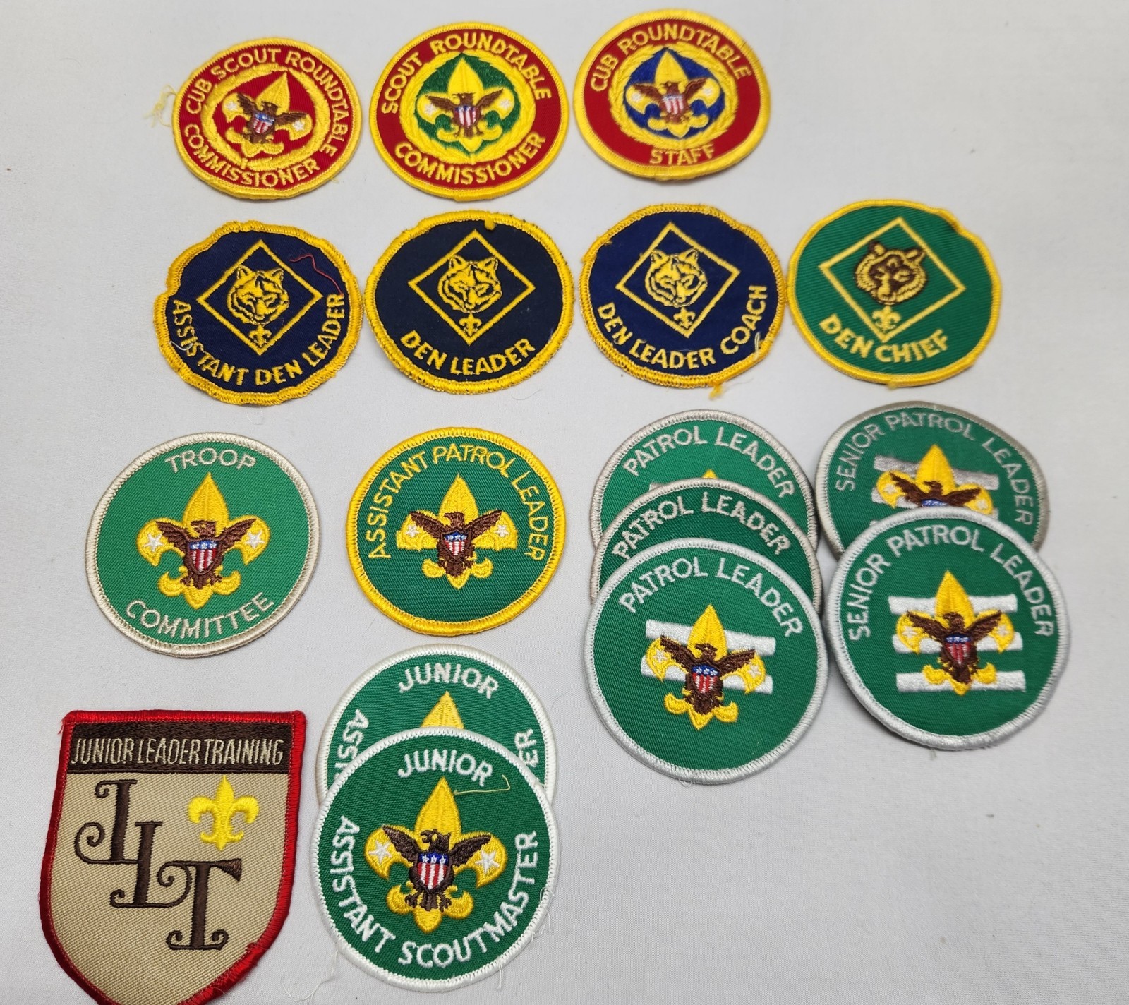Vintage BSA Boy Scout Leadership Position Patch Lot Patrol Den Leader Roundtable Vintage BSA Boy Scout Leadership Position Patch Lot Patrol Den Leader Roundtable