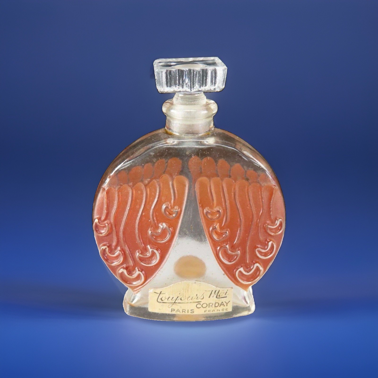 Antique Corday Toujours Moi Paris France Perfume Bottle W/ RedDecorative Wings