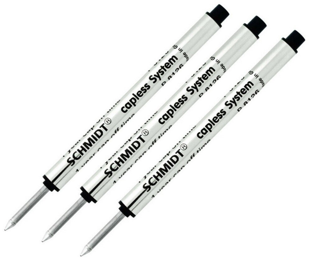 3 Schmidt Short Capless Rollerball Refills, Fits Retro 51, P8126, P8127, P8120 3 Schmidt Short Capless Rollerball Refills, Fits Retro 51, P8126, P8127, P8120